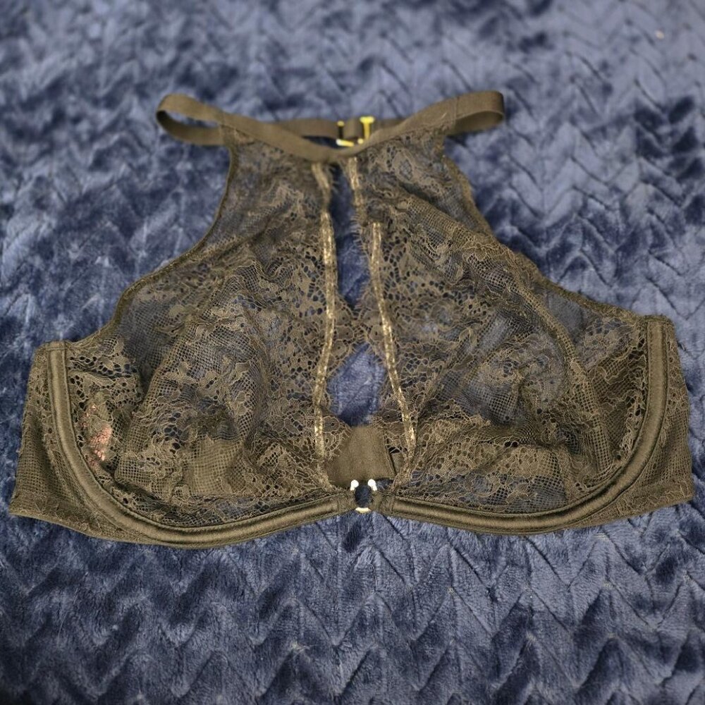 Victoria's Secret Very Sexy Halter Lace Sheer Bra 34C EUC